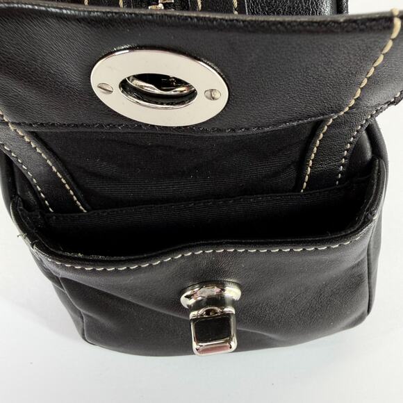 Coach Soho Leather Mini Boston Black Bag 8A10 Bowling Tote Satchel Handbag Y2K - Picture 13 of 16